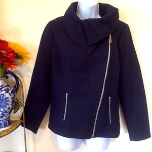 Navy Wool Bomber Jacket